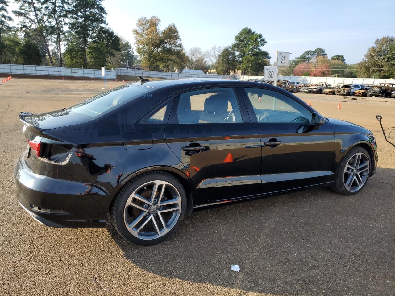 2019 Audi A3 VIN WAUAUGFF3KA107728 Copart auction photo, side / rear end damage thumbnail 3