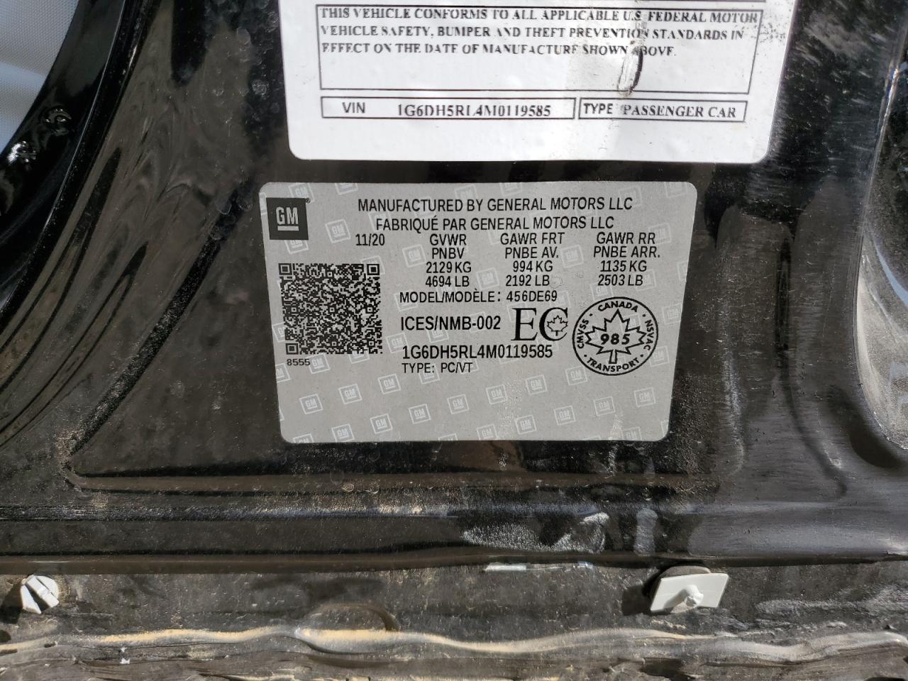 2021 Cadillac CT4 VIN 1G6DH5RL4M0119585 Copart auction photo, side / rear end damage thumbnail 13