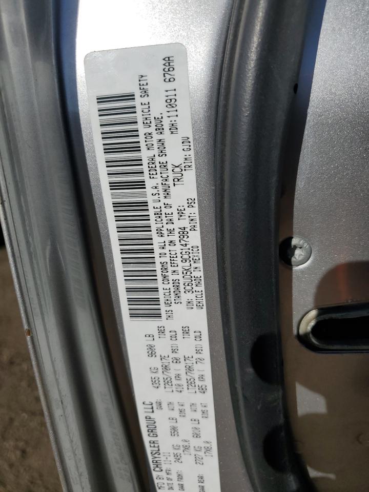 2012 Dodge RAM VIN 3C6UD5KL9CG147984 Copart auction photo, rear end damage thumbnail 12
