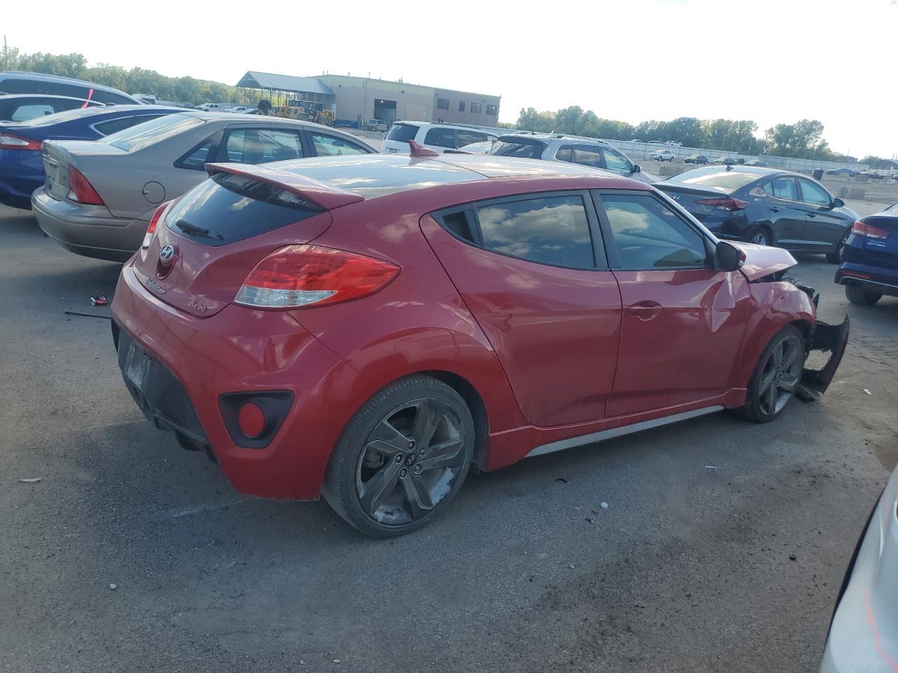 2015 Hyundai Veloster VIN KMHTC6AE5FU244158 Copart auction photo, front end / side damage thumbnail 3