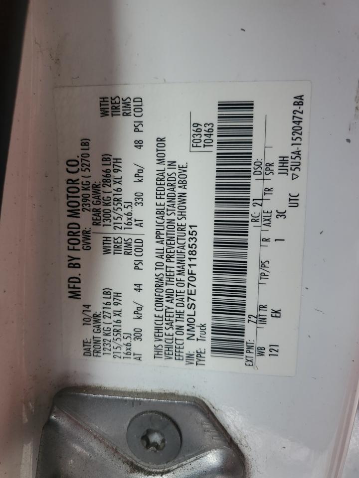 2015 Ford Transit VIN NM0LS7E70F1185351 Copart auction photo, side damage thumbnail 13