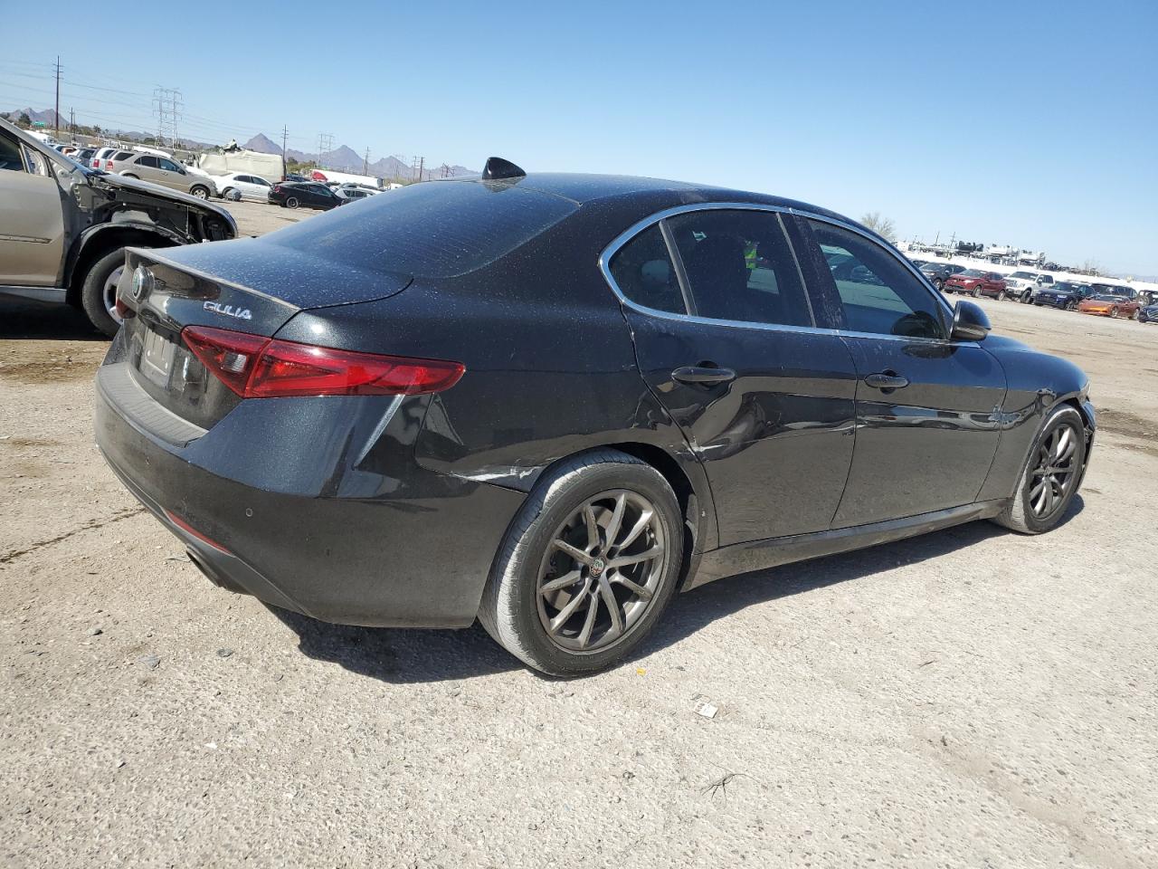 2018 Alfa Romeo Giulia VIN ZARFAEBN4J7579862 Copart auction photo, front end / side damage thumbnail 3