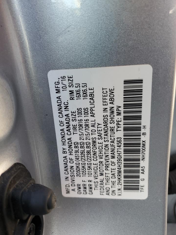 2016 Honda CR-V VIN 2HKRM4H39GH714563 Copart auction photo, front end / undercarriage damage thumbnail 14