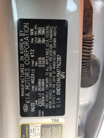 2021 KIA Soul VIN KNDJ23AU5M7792287 Copart auction photo, hail damage thumbnail 12
