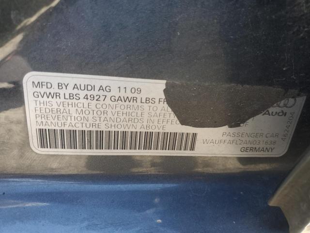 2010 Audi A4 VIN WAUFFAFL2AN031638 Copart auction photo, front end / rear end damage thumbnail 12