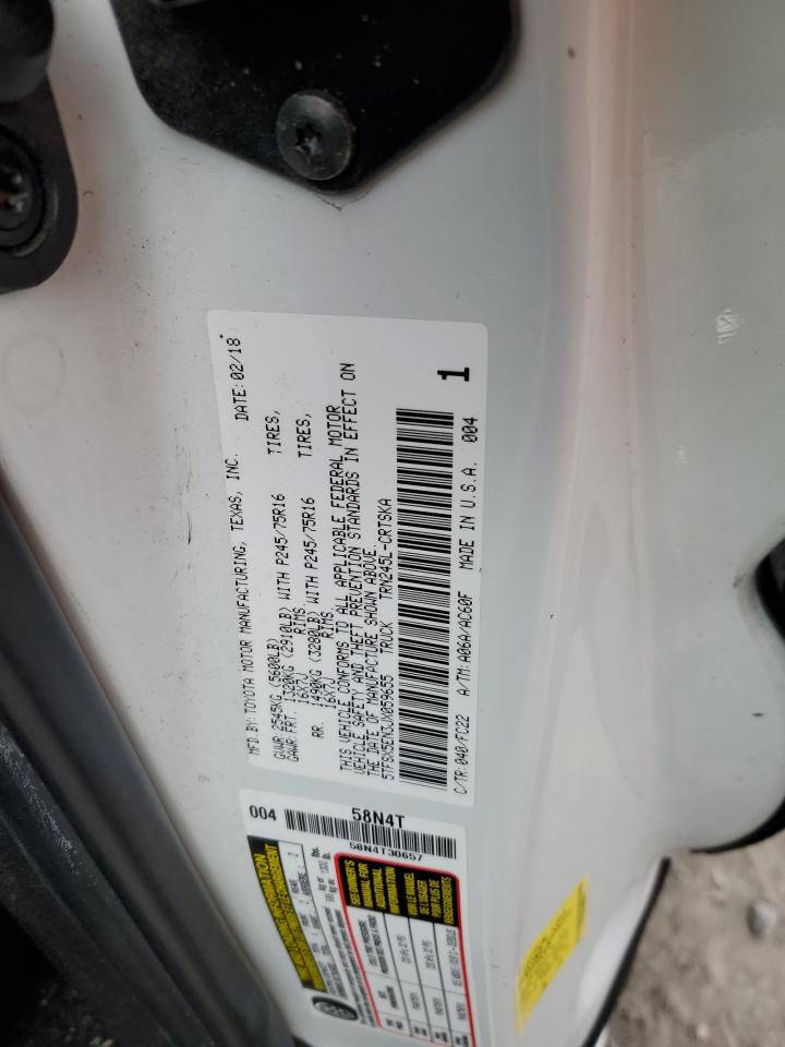 2018 Toyota Tacoma VIN 5TFSX5EN3JX059655 Copart auction photo, side damage thumbnail 13