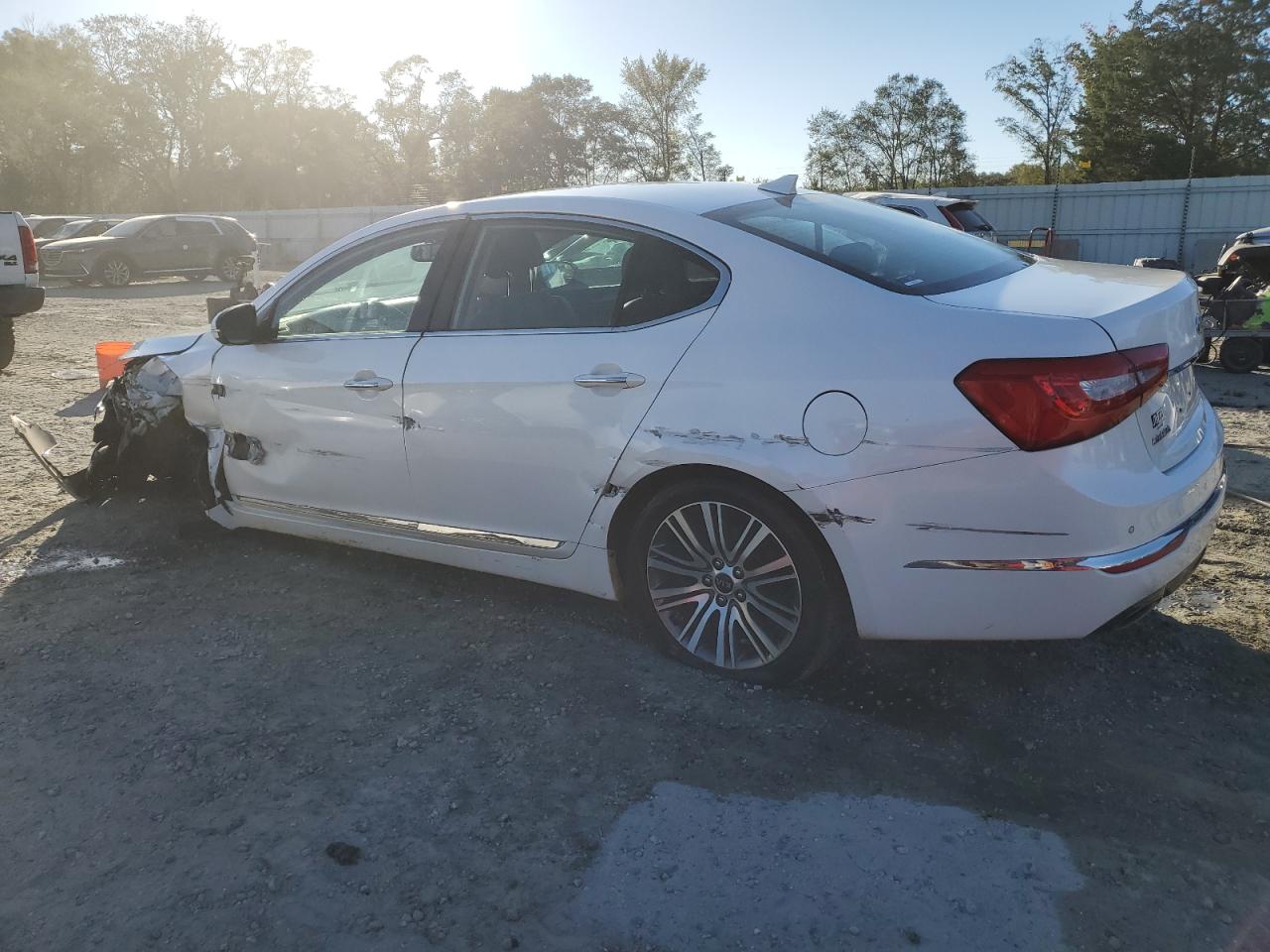 2015 KIA Cadenza VIN KNALN4D7XF5195059 Copart auction photo, side / front end damage thumbnail 2