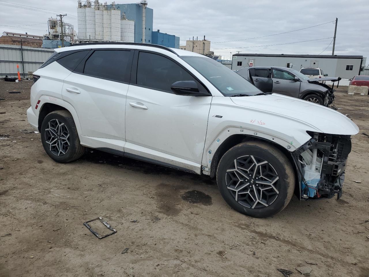 2022 Hyundai Tucson VIN KM8JFCAE8NU102947 Copart auction photo, front end / side damage thumbnail 4