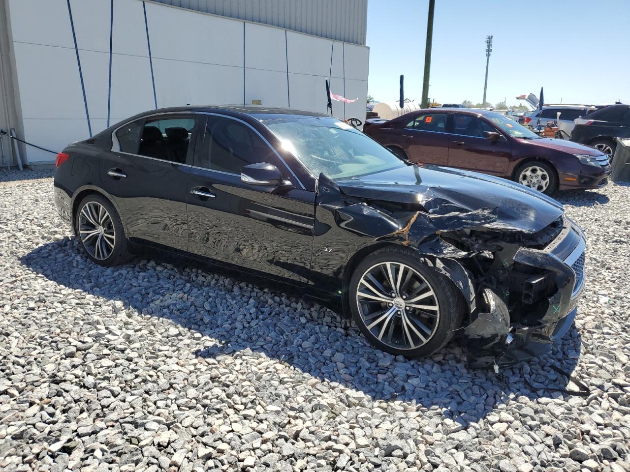 2015 Infiniti Q50 VIN JN1BV7AP8FM330410 Copart auction photo, front end damage thumbnail 4