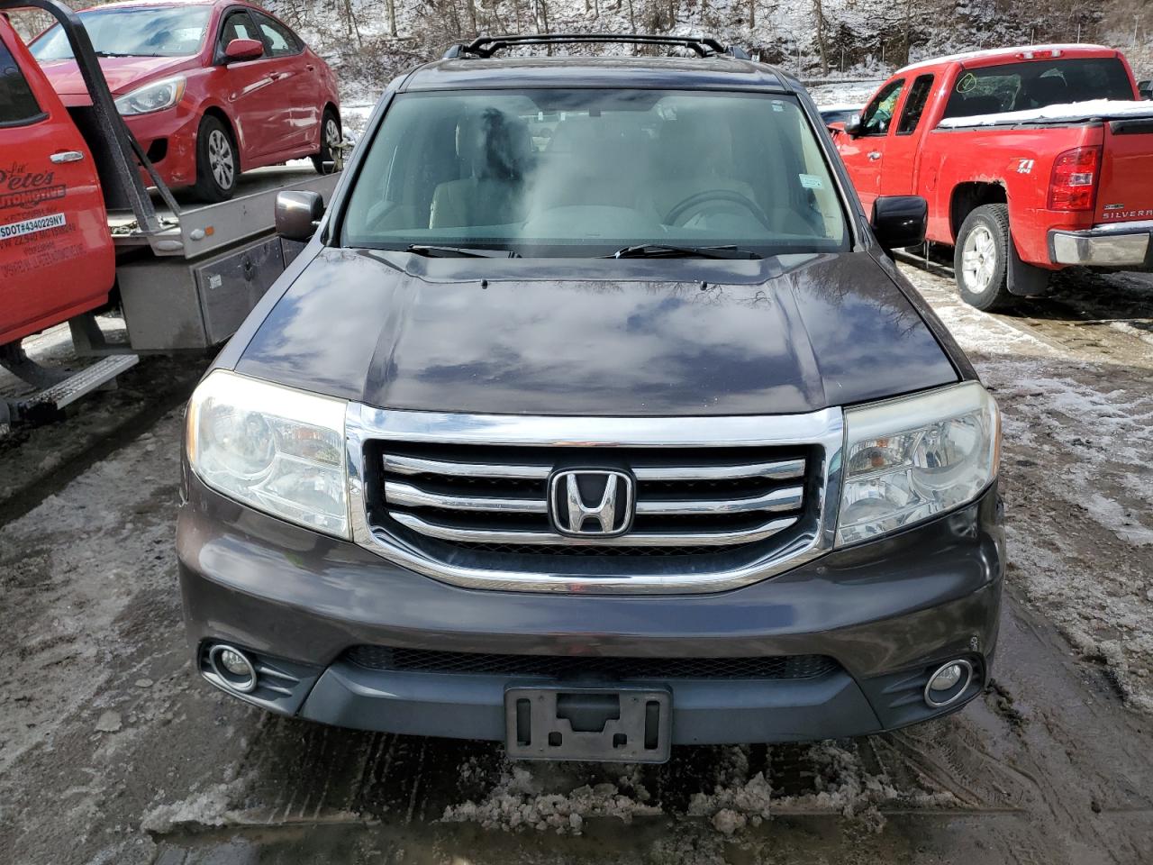 2013 Honda Pilot VIN 5FNYF4H51DB010035 Copart auction photo, front end / undercarriage damage thumbnail 5