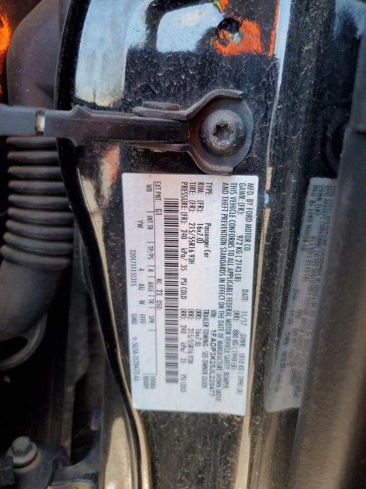 2018 Ford Focus VIN 1FADP3K25JL220477 Copart auction photo, front end damage thumbnail 15