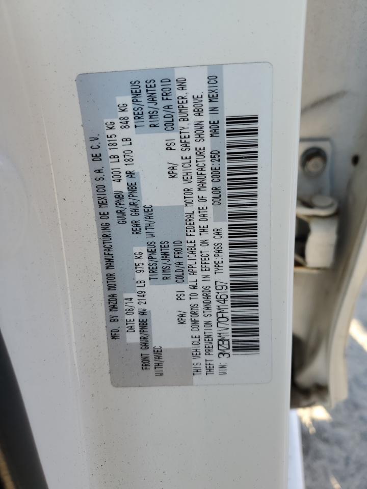 2015 Mazda 3 VIN 3MZBM1V70FM146197 Copart auction photo, side / rear end damage thumbnail 12