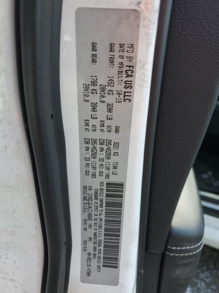 2020 Dodge Durango VIN 1C4SDJGJ4LC146602 Copart auction photo, vandalism / front end damage thumbnail 13
