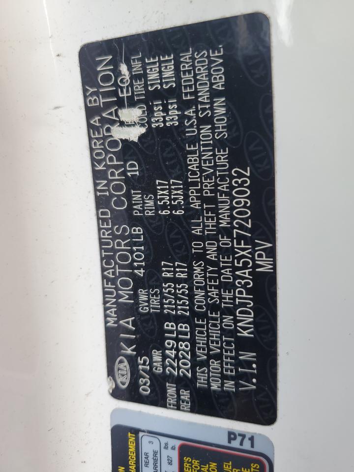 2015 KIA Soul VIN KNDJP3A5XF7209032 Copart auction photo, water/flood damage thumbnail 14