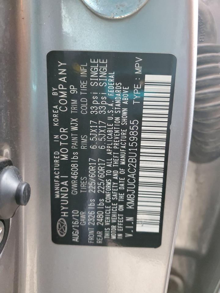 2011 Hyundai Tucson VIN KM8JUCAC2BU159855 Copart auction photo, front end damage thumbnail 13