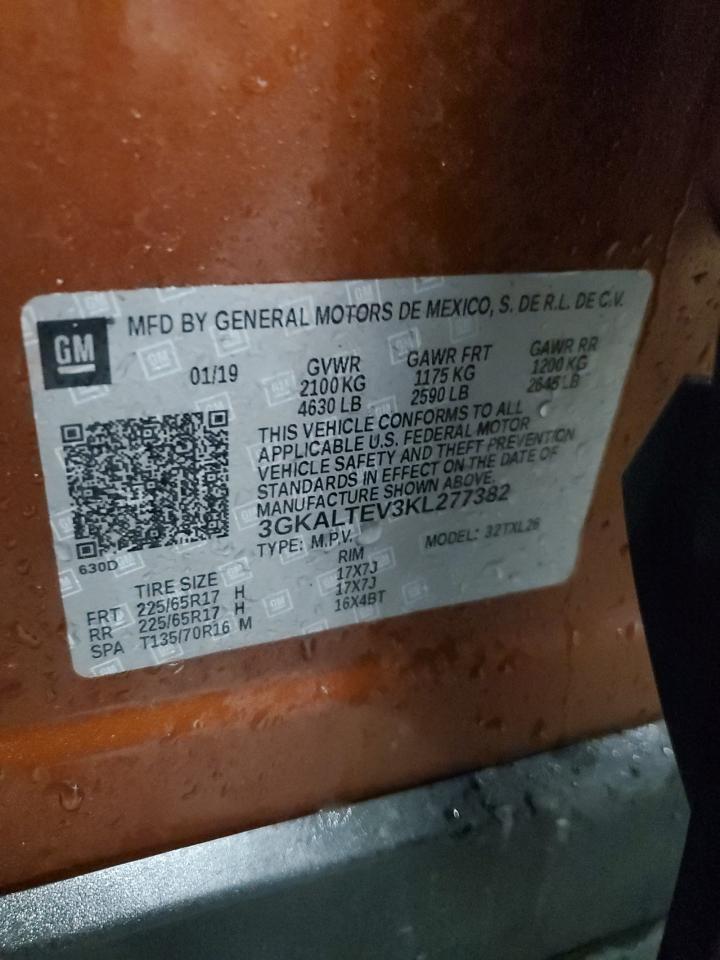 2019 GMC Terrain VIN 3GKALTEV3KL277382 Copart auction photo, rear end damage thumbnail 14