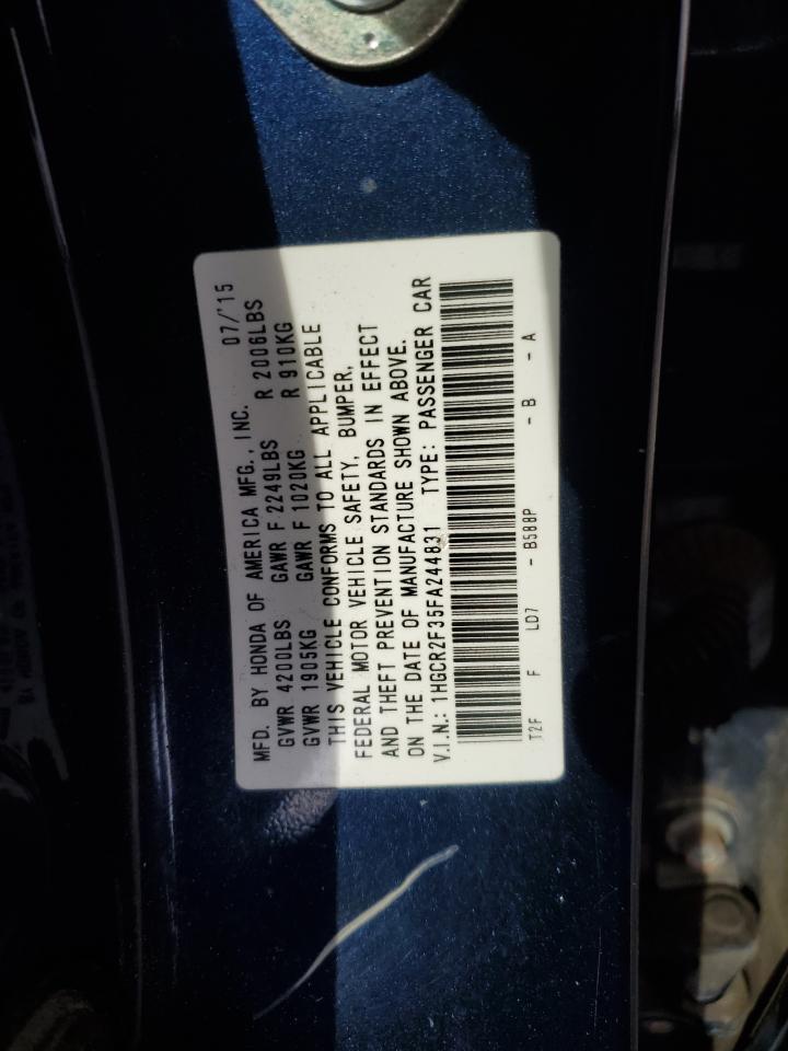 2015 Honda Accord VIN 1HGCR2F35FA244831 Copart auction photo, side damage thumbnail 12