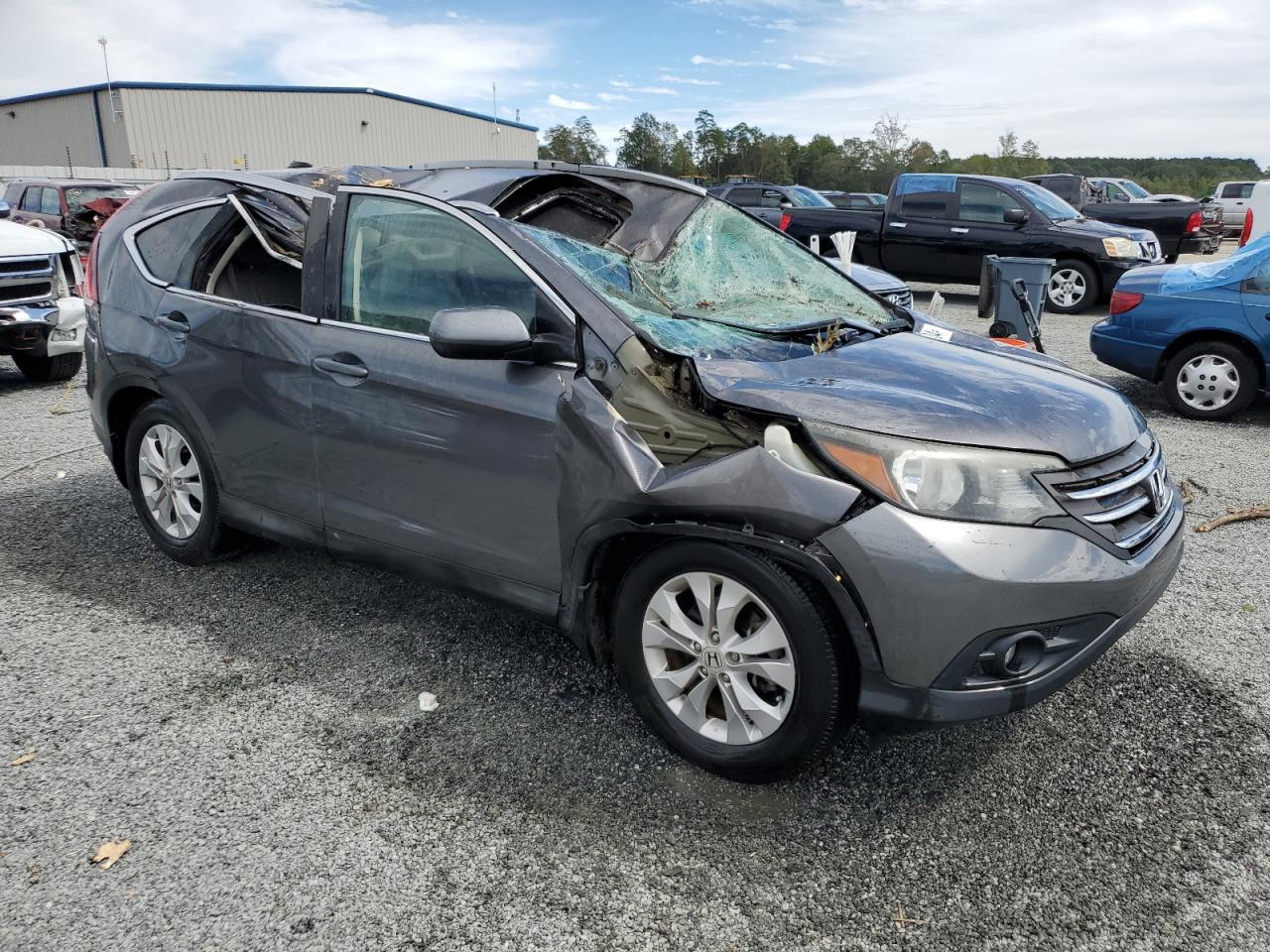 2014 Honda CR-V VIN 2HKRM3H76EH500267 Copart auction photo, top/roof damage thumbnail 4