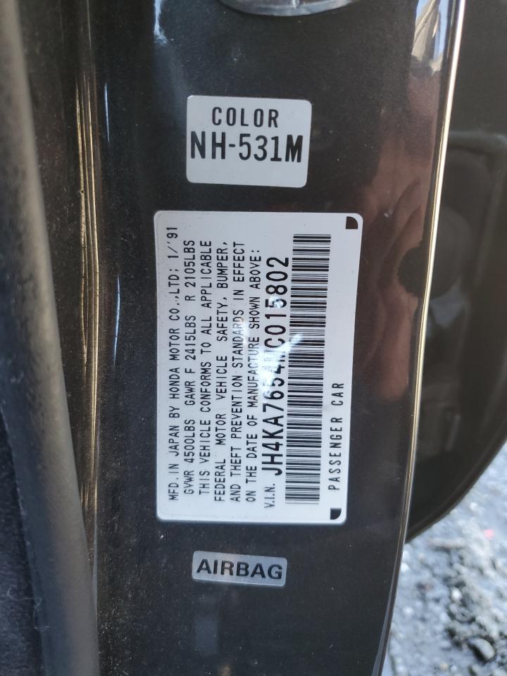 1991 Acura Legend VIN JH4KA7654MC015802 Copart auction photo, front end damage thumbnail 12