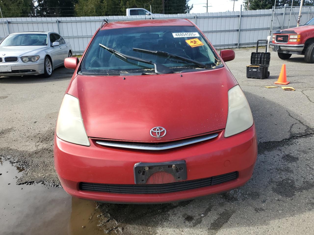 2006 Toyota Prius VIN JTDKB20U563198776 Copart auction photo, top/roof / front end damage thumbnail 5