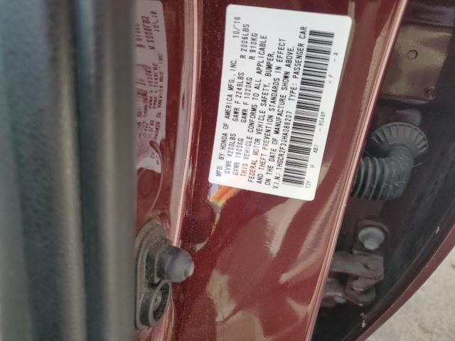 2017 Honda Accord VIN 1HGCR2F30HA086207 Copart auction photo, front end / rear end damage thumbnail 12