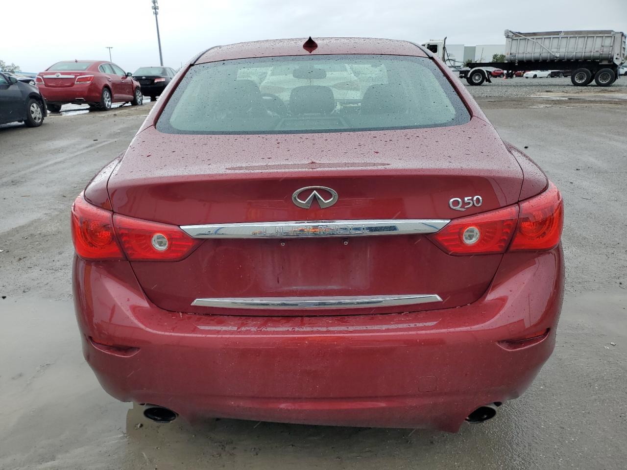 2014 Infiniti Q50 VIN JN1BV7APXEM674335 Copart auction photo, front end damage thumbnail 6