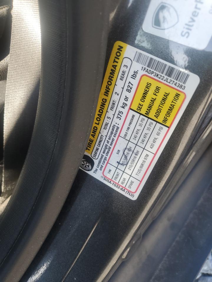 2018 Ford Focus VIN 1FADP3K22JL274383 Copart auction photo, front end damage thumbnail 13