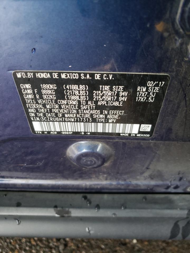 2017 Honda HR-V VIN 3CZRU6H76HM717313 Copart auction photo, front end / rear end damage thumbnail 14