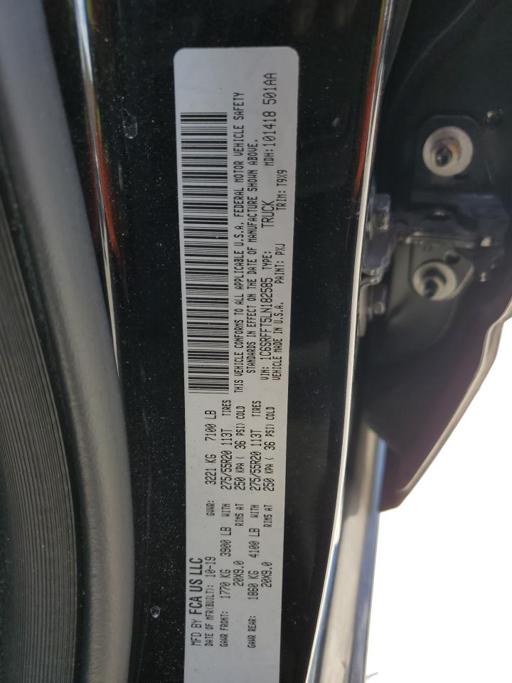 2020 RAM 1500 VIN 1C6SRFFT5LN182585 Copart auction photo, front end / side damage thumbnail 12