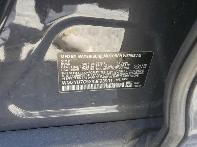 2019 MINI Cooper VIN WMZYU7C53K3F93901 Copart auction photo, front end damage thumbnail 12