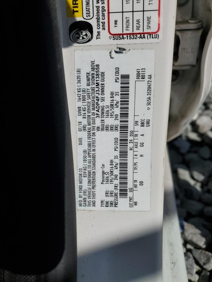 2018 Ford Fiesta VIN 3FADP4FJ3JM138558 Copart auction photo, front end damage thumbnail 14