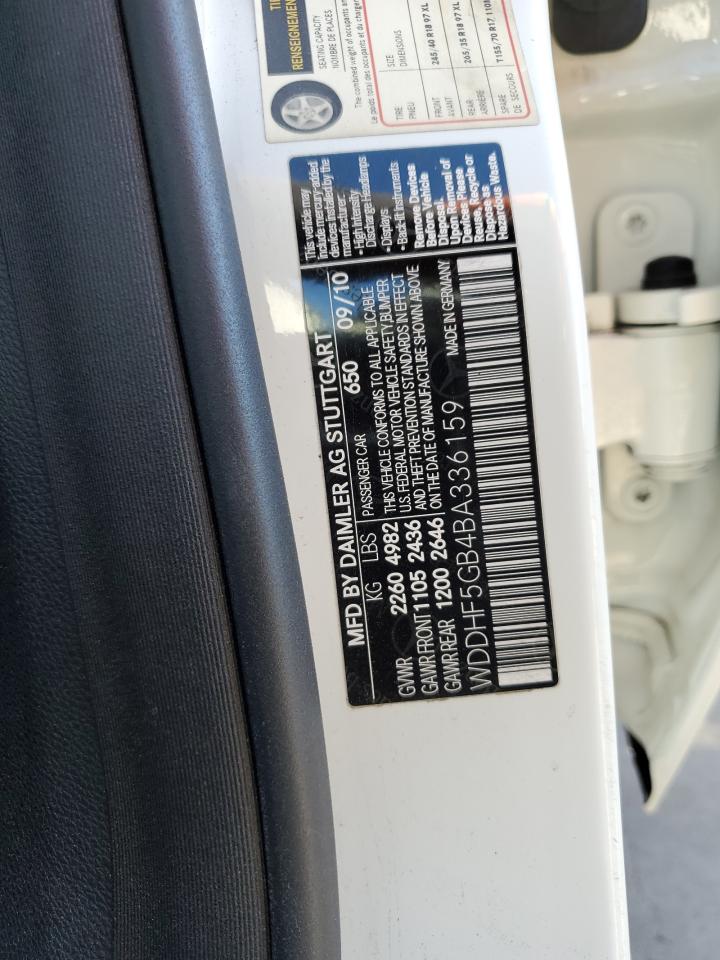 2011 Mercedes-Benz E-klasse VIN WDDHF5GB4BA336159 Copart auction photo, side / front end damage thumbnail 13