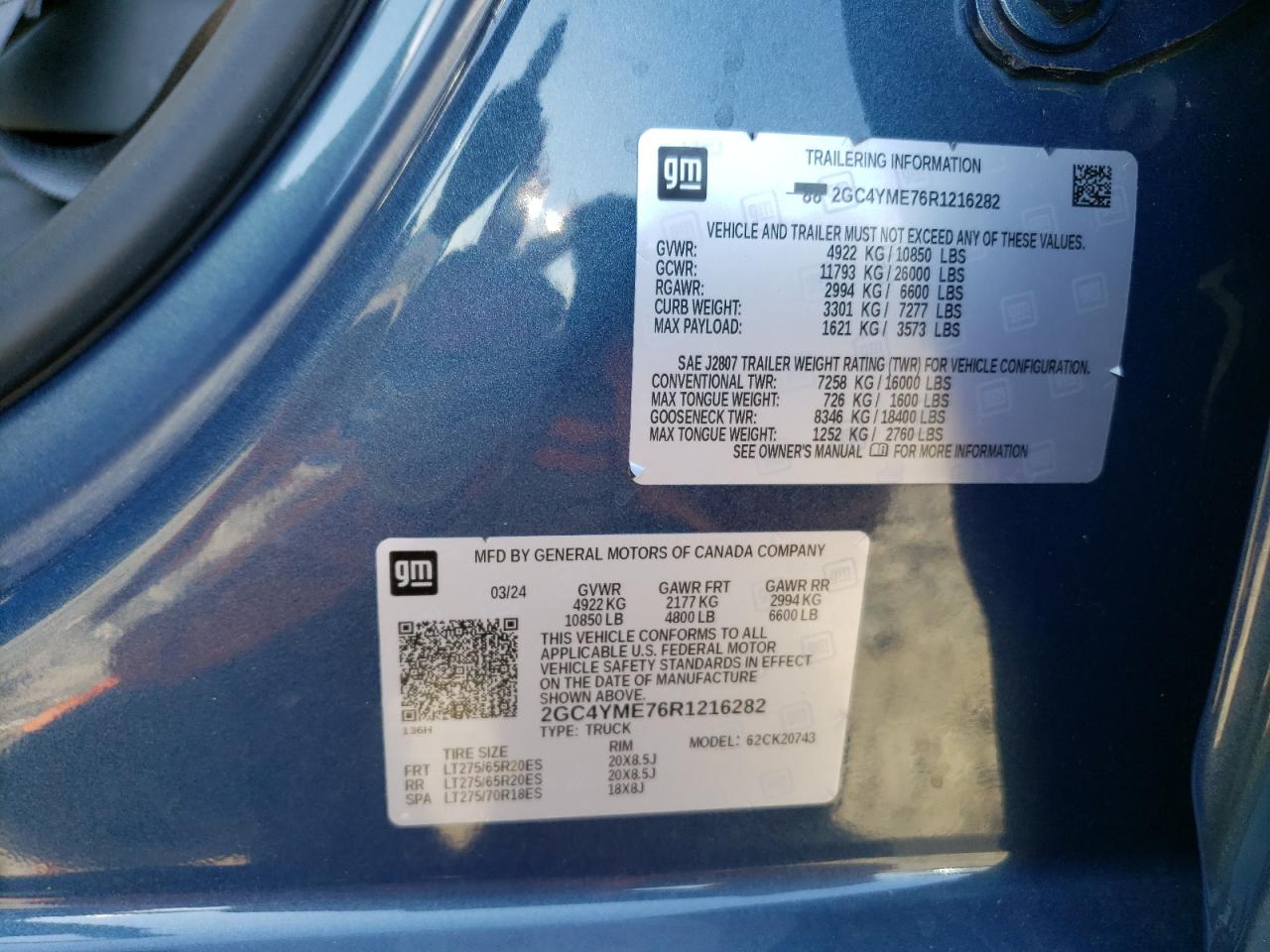 2024 Chevrolet Silverado VIN 2GC4YME76R1216282 Copart auction photo, rollover damage thumbnail 12