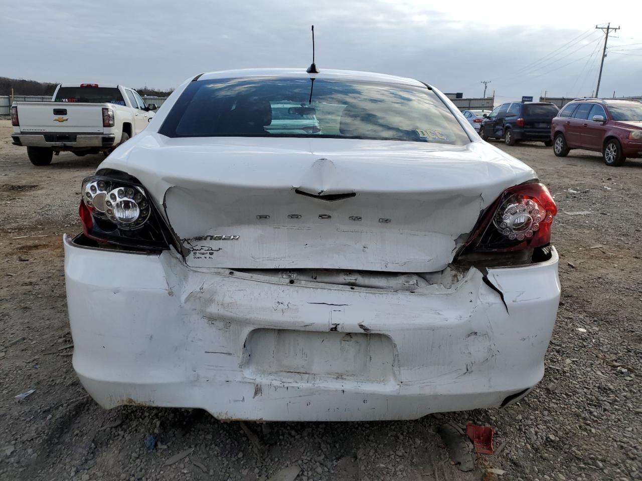 2014 Dodge Avenger VIN 1C3CDZAB2EN160823 Copart auction photo, rear end / undercarriage damage thumbnail 6