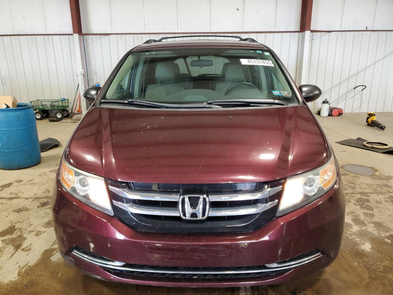 2014 Honda Odyssey VIN 5FNRL5H27EB072758 Copart auction photo, front end / side damage thumbnail 5