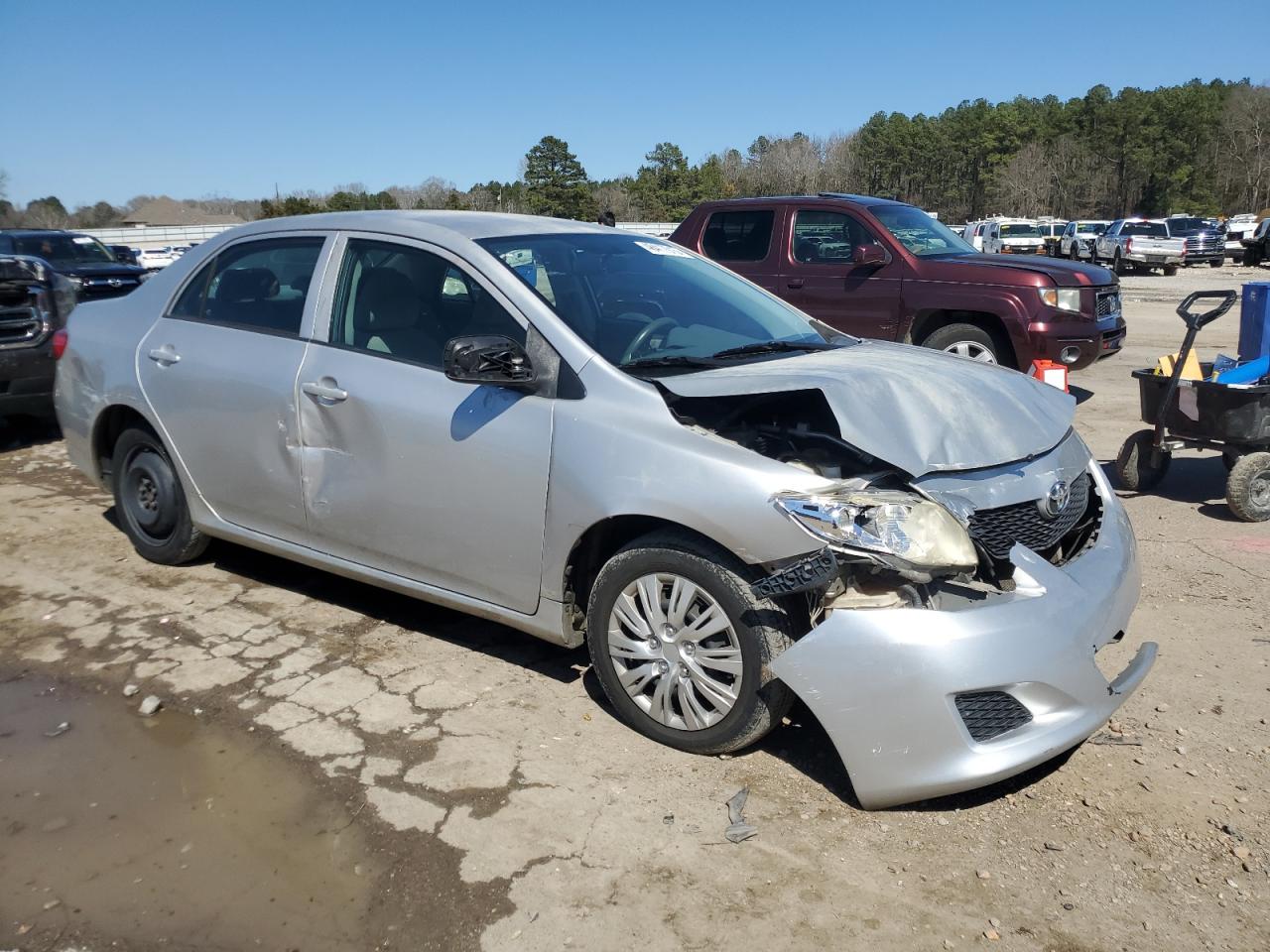 2010 Toyota Corolla VIN 1NXBU4EE7AZ355276 Copart auction photo, front end / side damage thumbnail 4