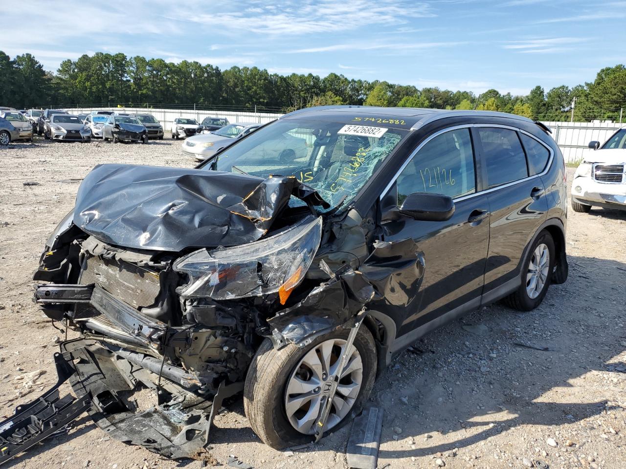 2013 Honda CR-V VIN 5J6RM3H75DL009628 Copart auction photo, front end / rear end damage thumbnail 2