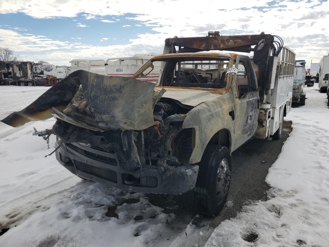 2008 Ford F450 VIN 1FDXF46R68EA82739 Copart auction photo, burn damage thumbnail 2