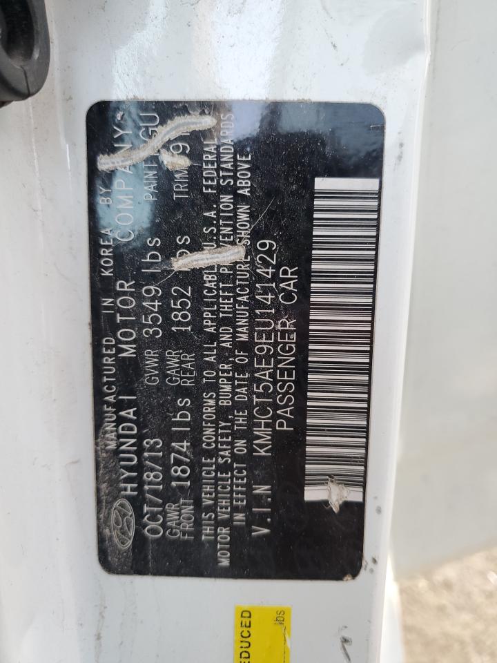2014 Hyundai Accent VIN KMHCT5AE9EU141429 Copart auction photo, all over damage thumbnail 16