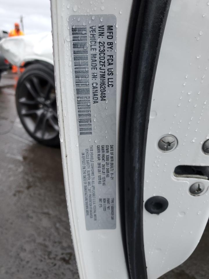 2021 Dodge Challenger VIN 2C3CDZFJ7MH620484 Copart auction photo, front end / rear end damage thumbnail 12