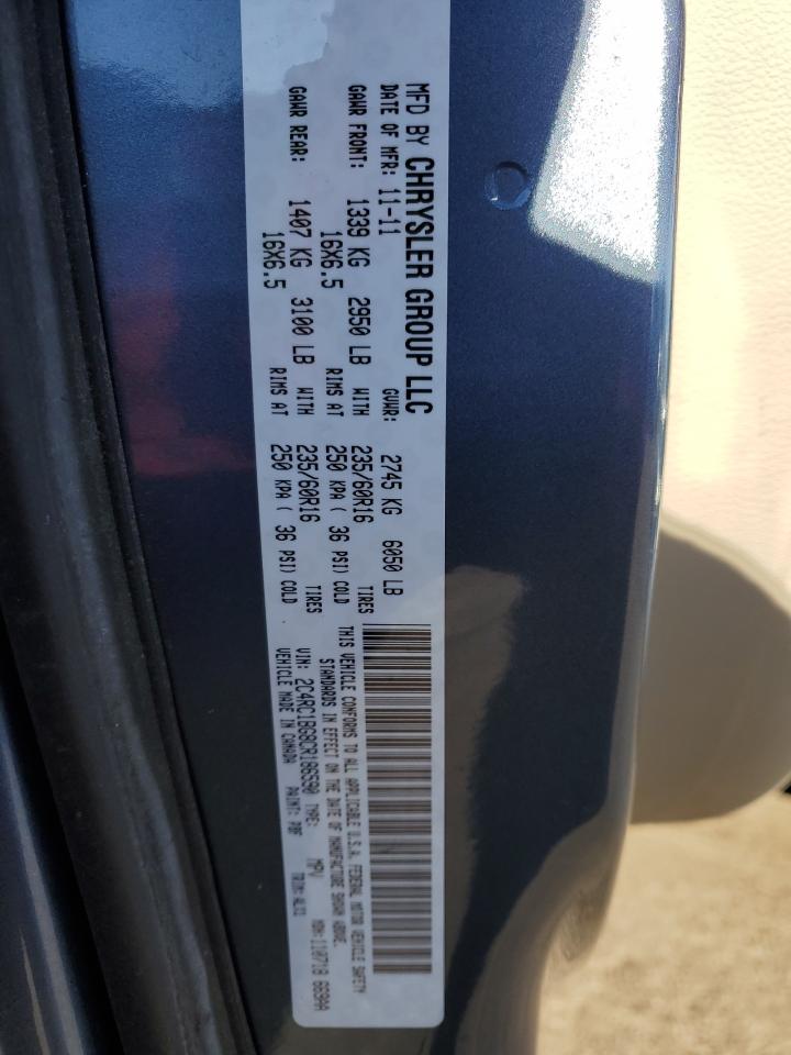 2012 Chrysler Town & Country VIN 2C4RC1BG8CR186590 Copart auction photo, front end damage thumbnail 13