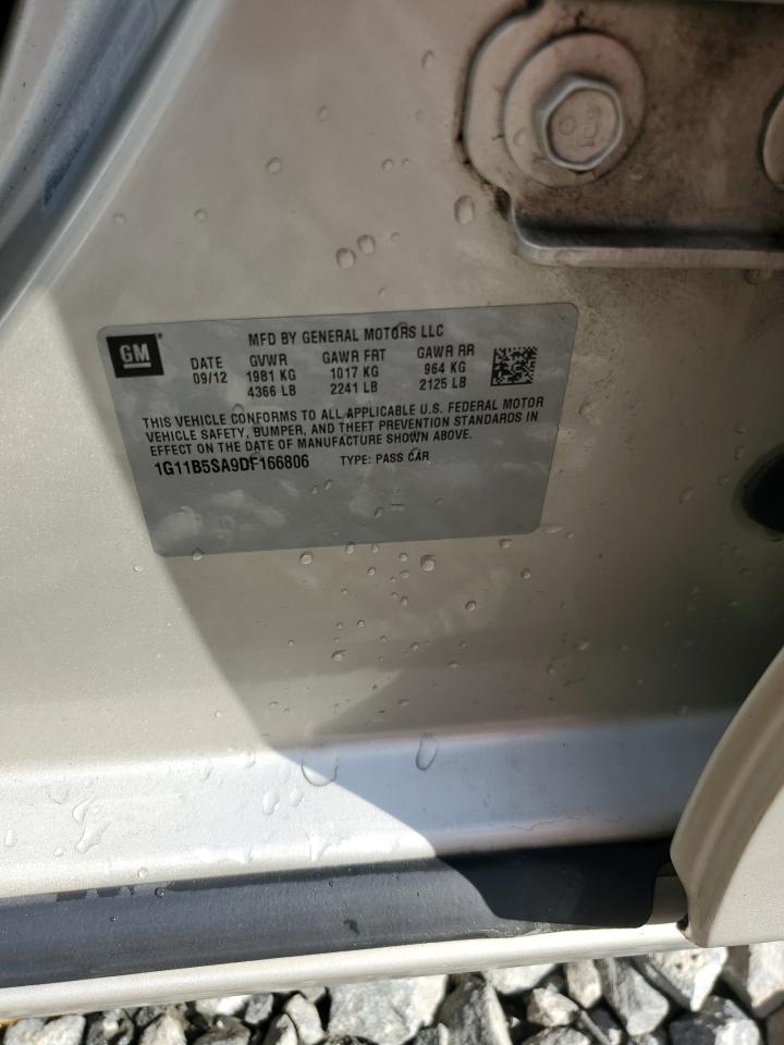 2013 Chevrolet Malibu VIN 1G11B5SA9DF166806 Copart auction photo, side / front end damage thumbnail 12