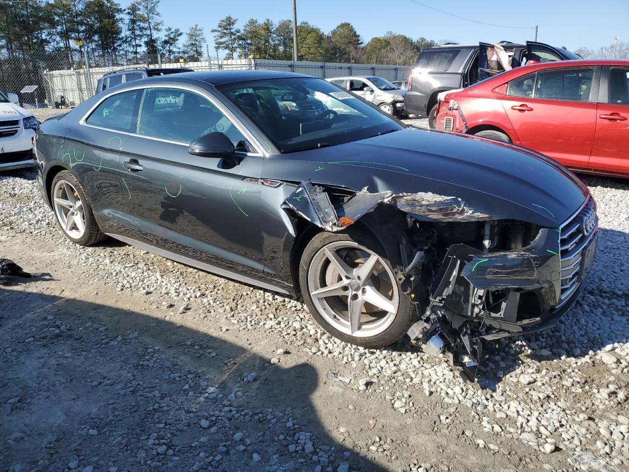 2018 Audi A5 VIN WAUTNAF51JA004980 Copart auction photo, front end / minor dent/scratches damage thumbnail 4