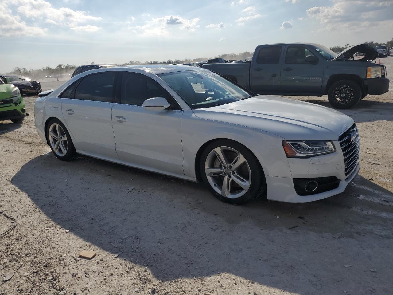 2018 Audi A8 VIN WAU43AFD0JN000297 Copart auction photo, rear end / side damage thumbnail 4