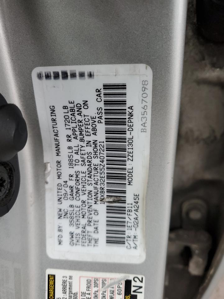 2005 Toyota Corolla VIN 1NXBR32E55Z407221 Copart auction photo, front end damage thumbnail 14