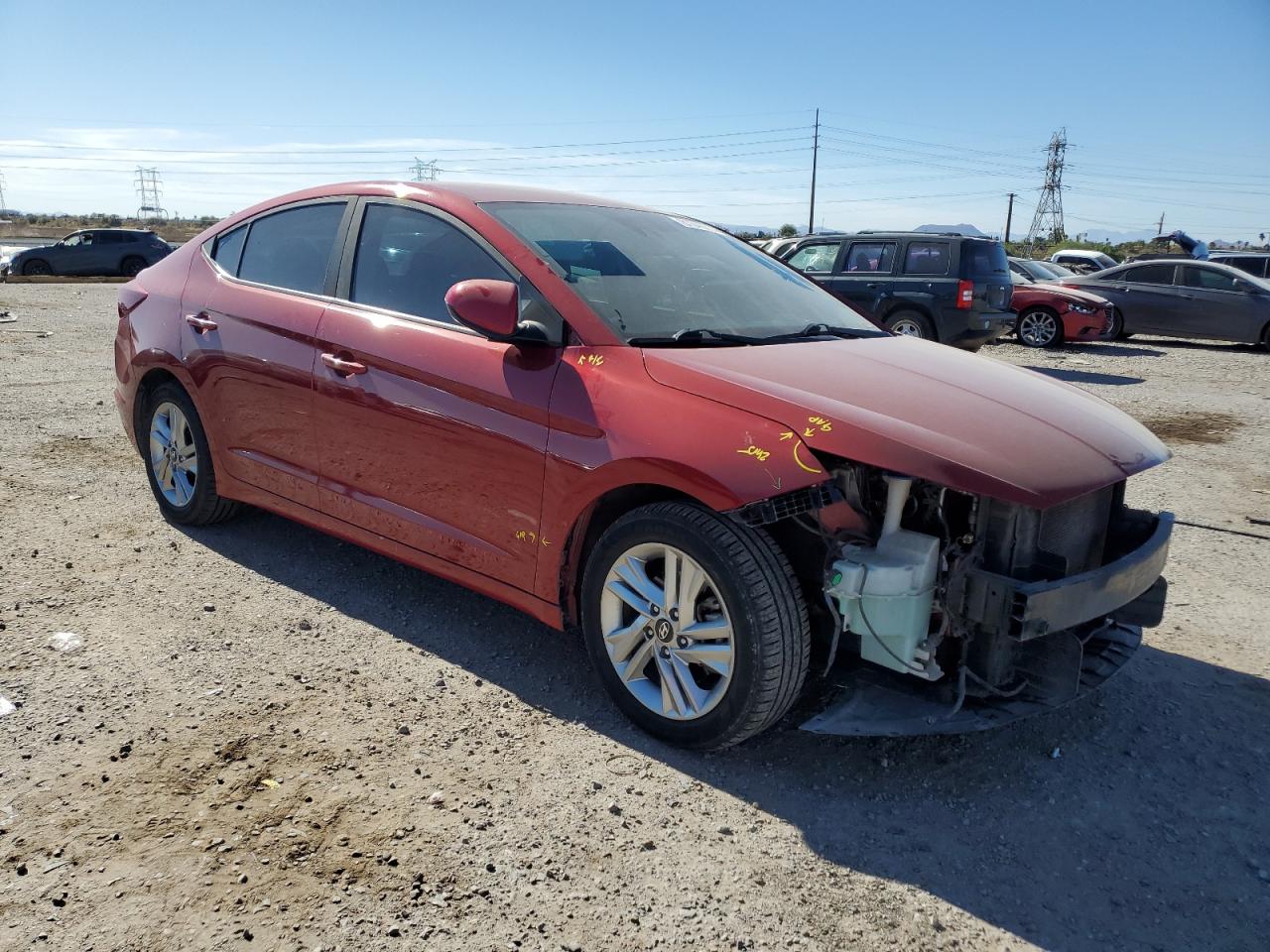 2019 Hyundai Elantra VIN KMHD84LF4KU737663 Copart auction photo, front end damage thumbnail 4