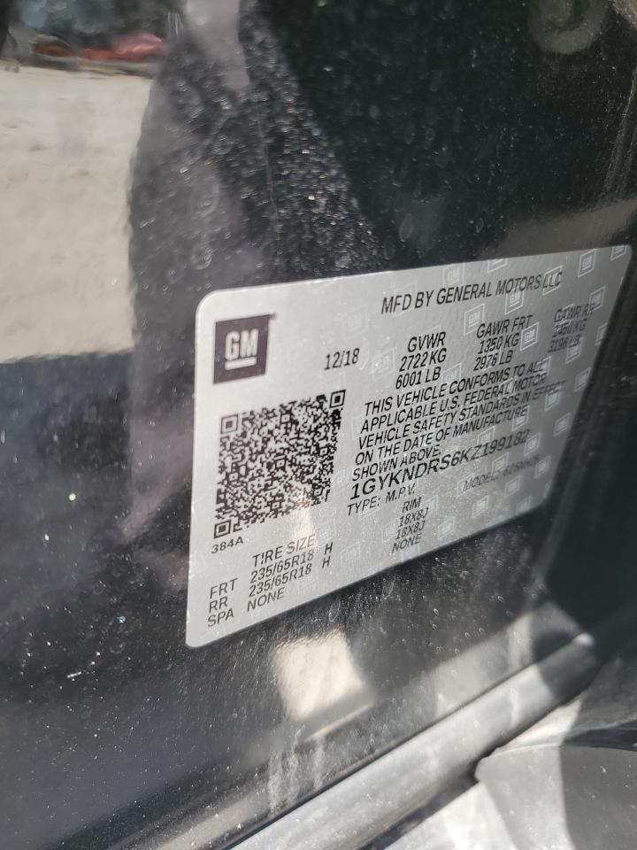 2019 Cadillac XT5 VIN 1GYKNDRS6KZ199182 Copart auction photo, side / rear end damage thumbnail 13