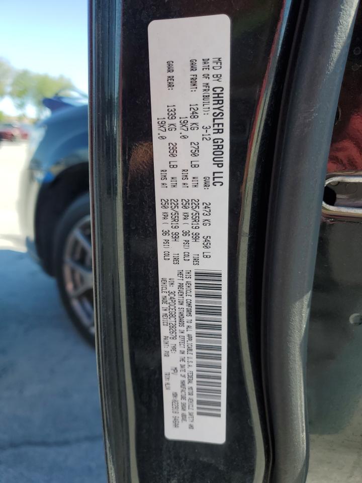 2012 Dodge Journey VIN 3C4PDCEG8CT282678 Copart auction photo, mechanical damage thumbnail 13
