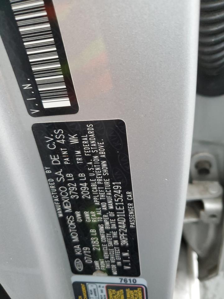 2020 KIA Forte VIN 3KPF24AD1LE152491 Copart auction photo, side damage thumbnail 14