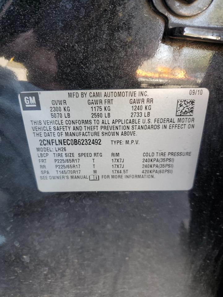 2011 Chevrolet Equinox VIN 2CNFLNEC0B6232492 Copart auction photo, mechanical / front end damage thumbnail 14